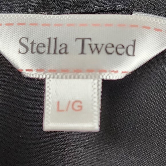 Stella Tweed Black Gold Studded Collar Button Front Sheer Blouse - Picture 6 of 7